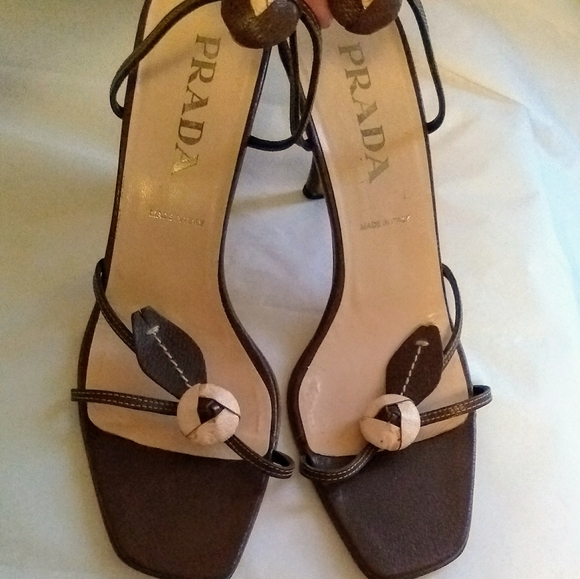 Prada Shoes - Prada Sz 40 US 10 brown & tan high heel sandals